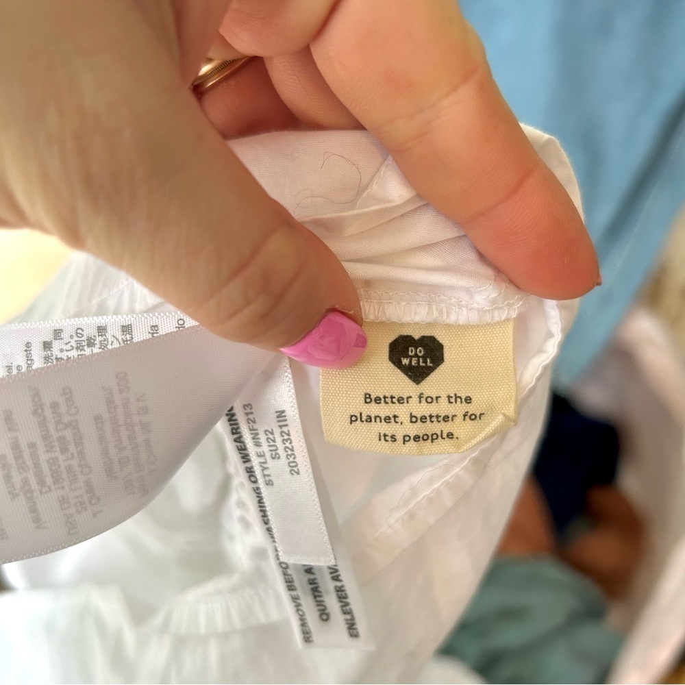 Madewell White Crop Top Sleeveless Square Neck Cinched Cottage Core - Picture 7 of 7